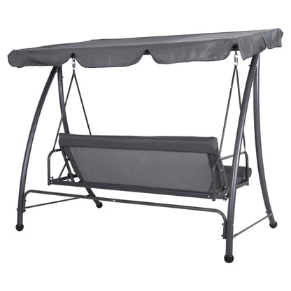 Porch Swinger-bed 3-seater With Sunshield Likid Hm5980.01 Metal Frame&fabric In Grey 194x119x210hcm.