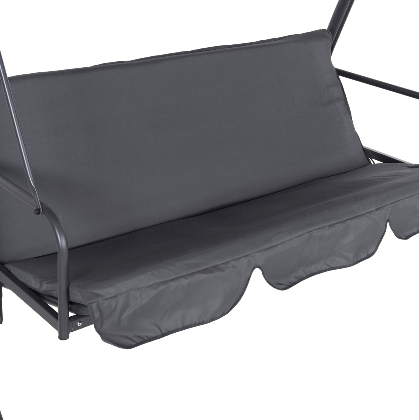 Porch Swinger-bed 3-seater With Sunshield Likid Hm5980.01 Metal Frame&fabric In Grey 194x119x210hcm.