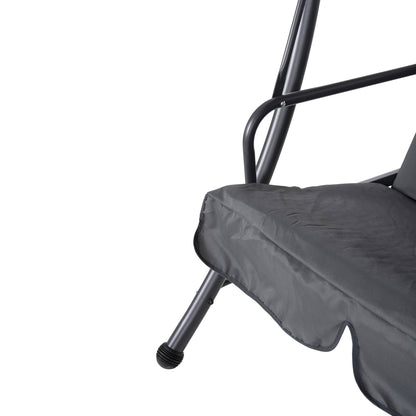 Porch Swinger-bed 3-seater With Sunshield Likid Hm5980.01 Metal Frame&fabric In Grey 194x119x210hcm.