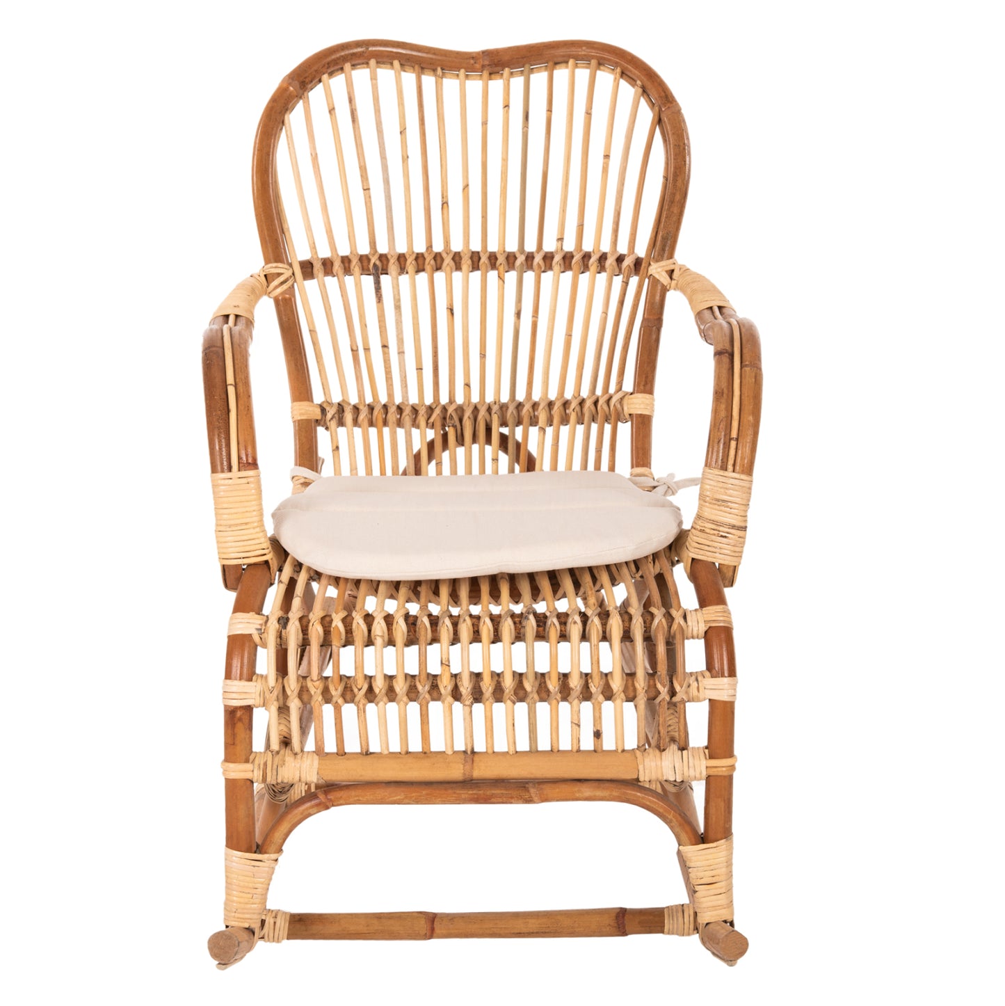 Rocking Rattan Armchair Santa Fe Hm9343 With Seat Cushion 60x103x90Ηcm.