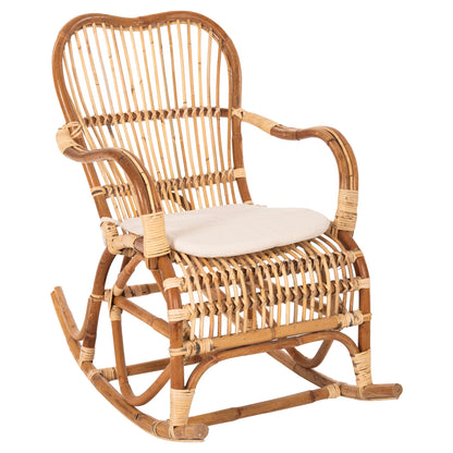 Rocking Rattan Armchair Santa Fe Hm9343 With Seat Cushion 60x103x90Ηcm.