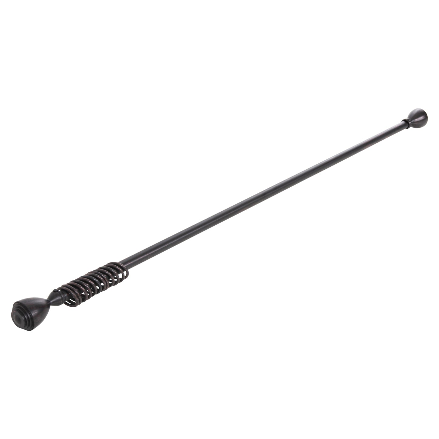 Metal Curtain Rod Hm11280.03 Foldable In Black-red Coloring With Cone Ends 110-210cm.