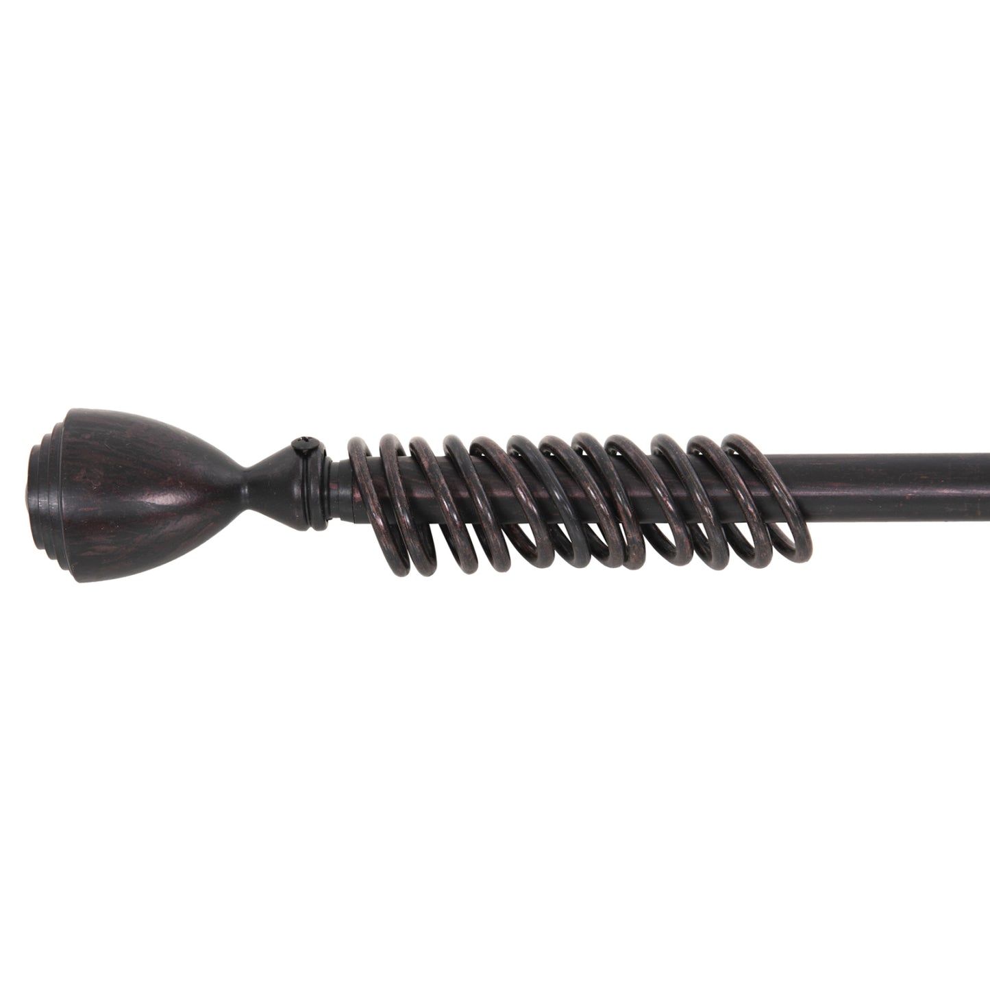Metal Curtain Rod Hm11280.03 Foldable In Black-red Coloring With Cone Ends 110-210cm.