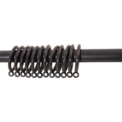 Metal Curtain Rod Hm11280.03 Foldable In Black-red Coloring With Cone Ends 110-210cm.