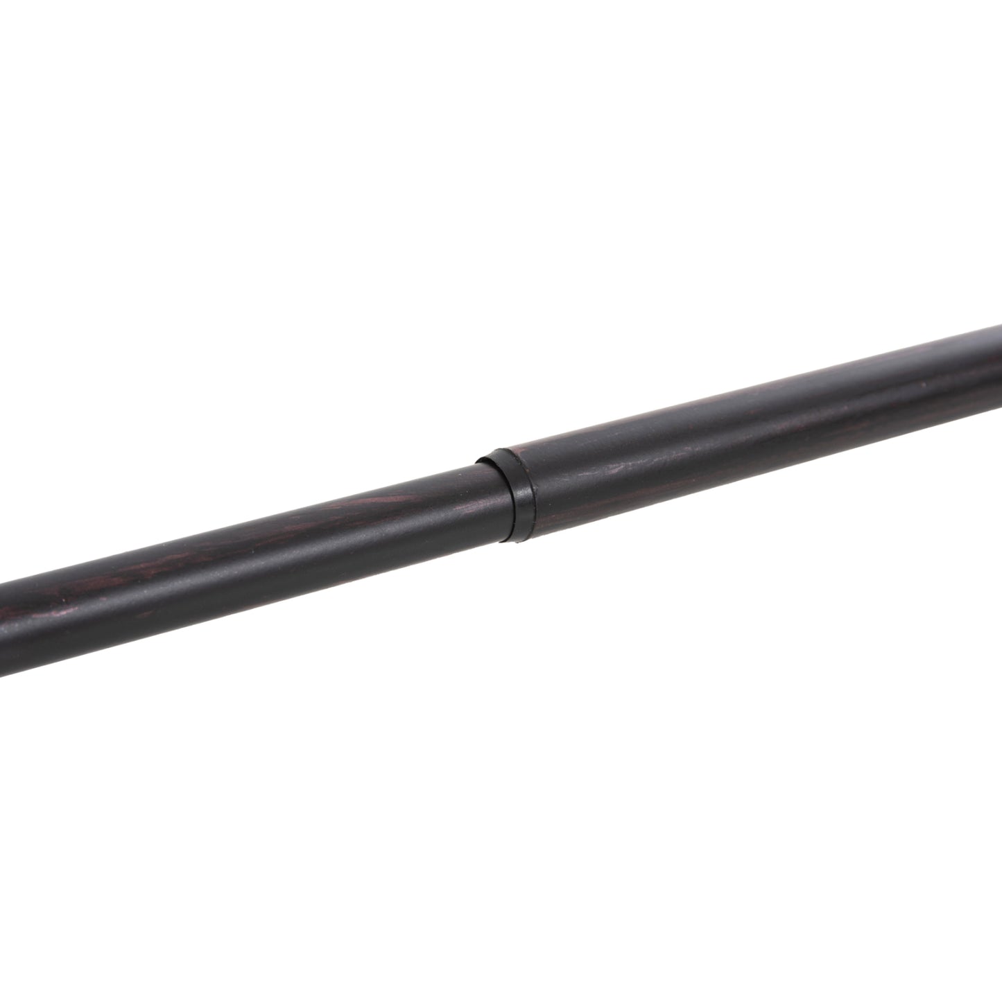 Metal Curtain Rod Hm11280.03 Foldable In Black-red Coloring With Cone Ends 110-210cm.