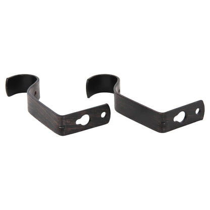 Metal Curtain Rod Hm11280.03 Foldable In Black-red Coloring With Cone Ends 110-210cm.
