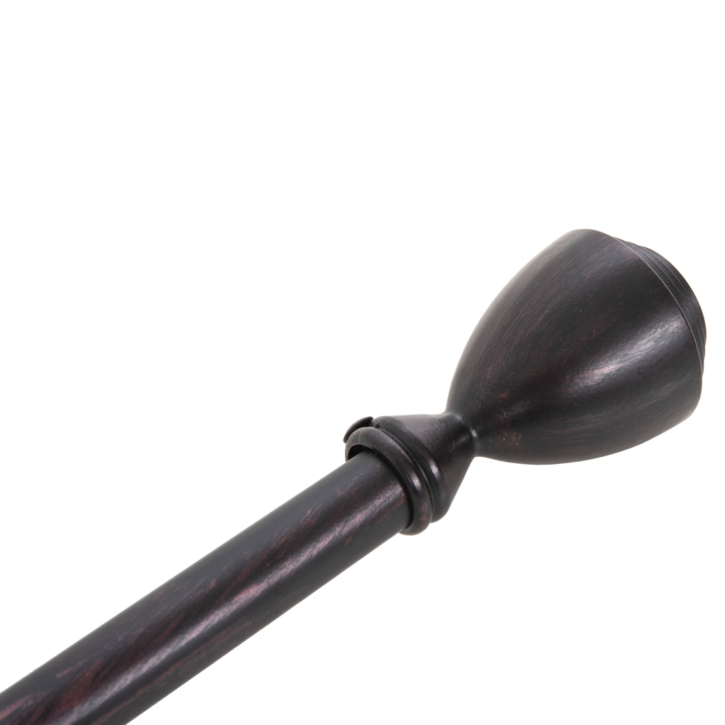 Metal Curtain Rod Hm11280.03 Foldable In Black-red Coloring With Cone Ends 110-210cm.