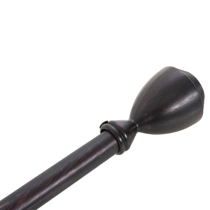 Metal Curtain Rod Hm11280.03 Foldable In Black-red Coloring With Cone Ends 110-210cm.