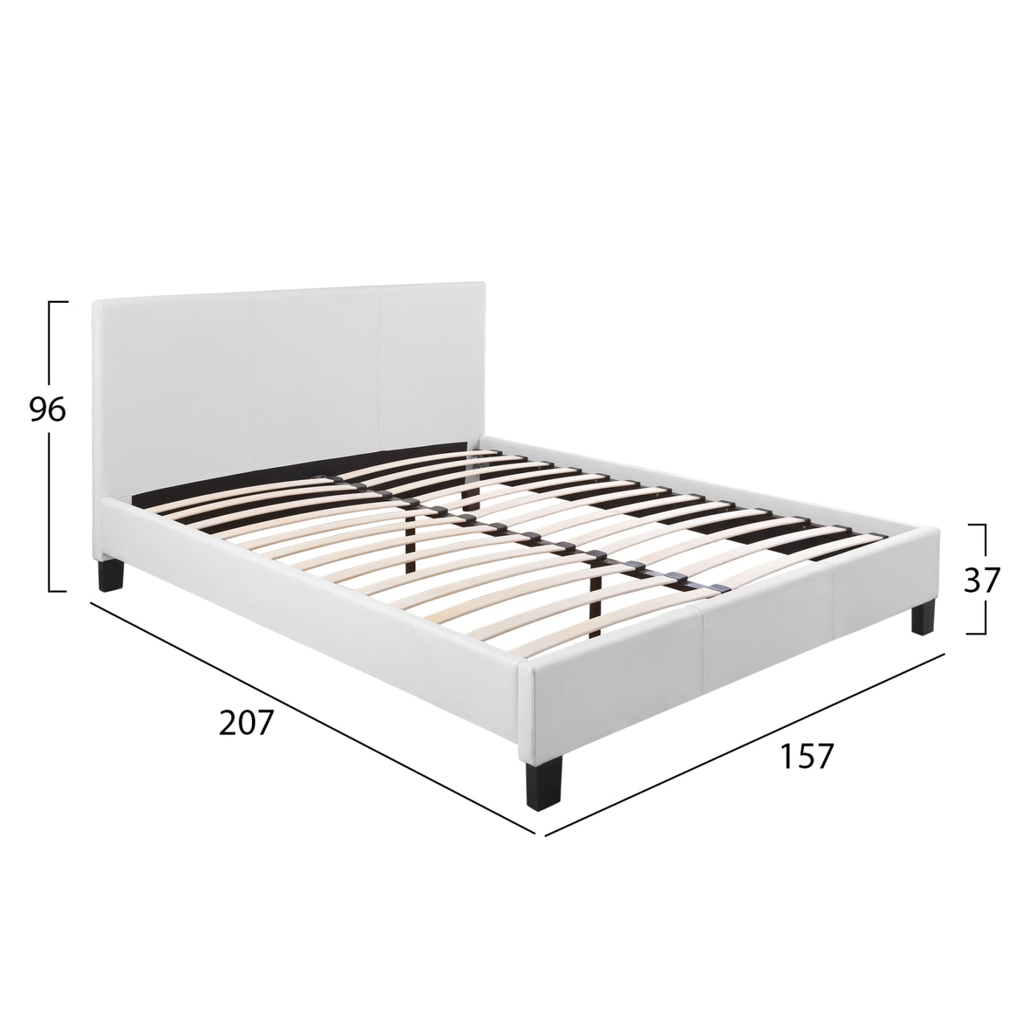 Bed Becca With White Pu Hm553.01 150x200 Cm