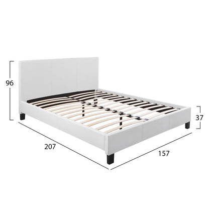 Bed Becca With White Pu Hm553.01 150x200 Cm