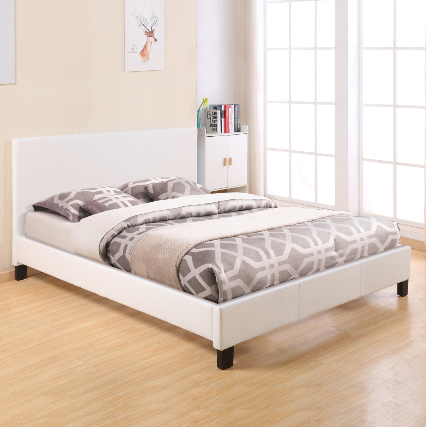Bed Becca With White Pu Hm553.01 150x200 Cm