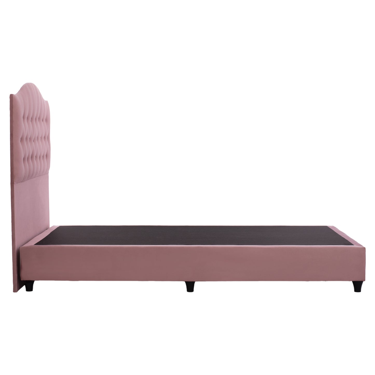 Hm647.12 Bed Malena, Dusty Pink Velvet, 120x200cm