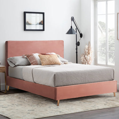 Bed Indra Hm662.12 Velvet Dusty Pink For Mattress 160x200cm.