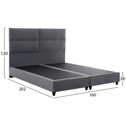 Velvet Gray Bed Milo Hm616.10 For Mattress 160x200 Cm