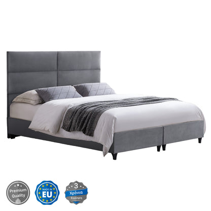 Velvet Gray Bed Milo Hm616.10 For Mattress 160x200 Cm