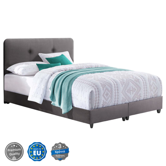Hm637.10 Bed Dolores, Grey Velvet, 150x200