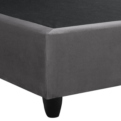 Hm638.10 Malena Bed, Grey Velvet, 150x200