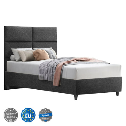 Hm646.01 Bed Milo, Grey Fabric, 120x200cm