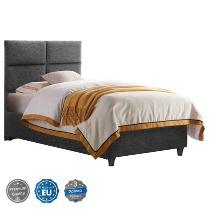 Hm652.01 Bed Milo, Grey Fabric, 90x200
