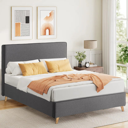 Bed Maylin Hm598.10 Grey Fabric & Dark Grey Rail For Mattress 120x200cm.