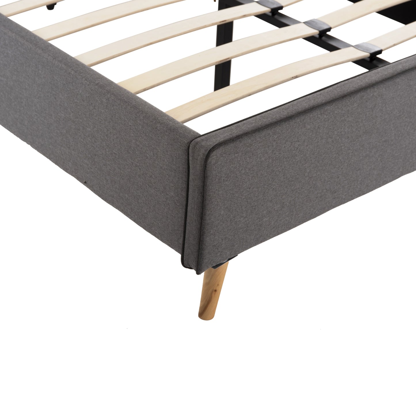 Bed Maylin Hm598.10 Grey Fabric & Dark Grey Rail For Mattress 120x200cm.