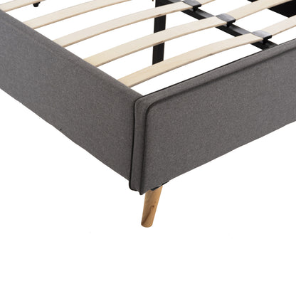 Bed Maylin Hm598.10 Grey Fabric & Dark Grey Rail For Mattress 120x200cm.