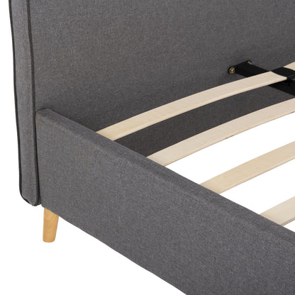 Bed Maylin Hm598.10 Grey Fabric & Dark Grey Rail For Mattress 120x200cm.