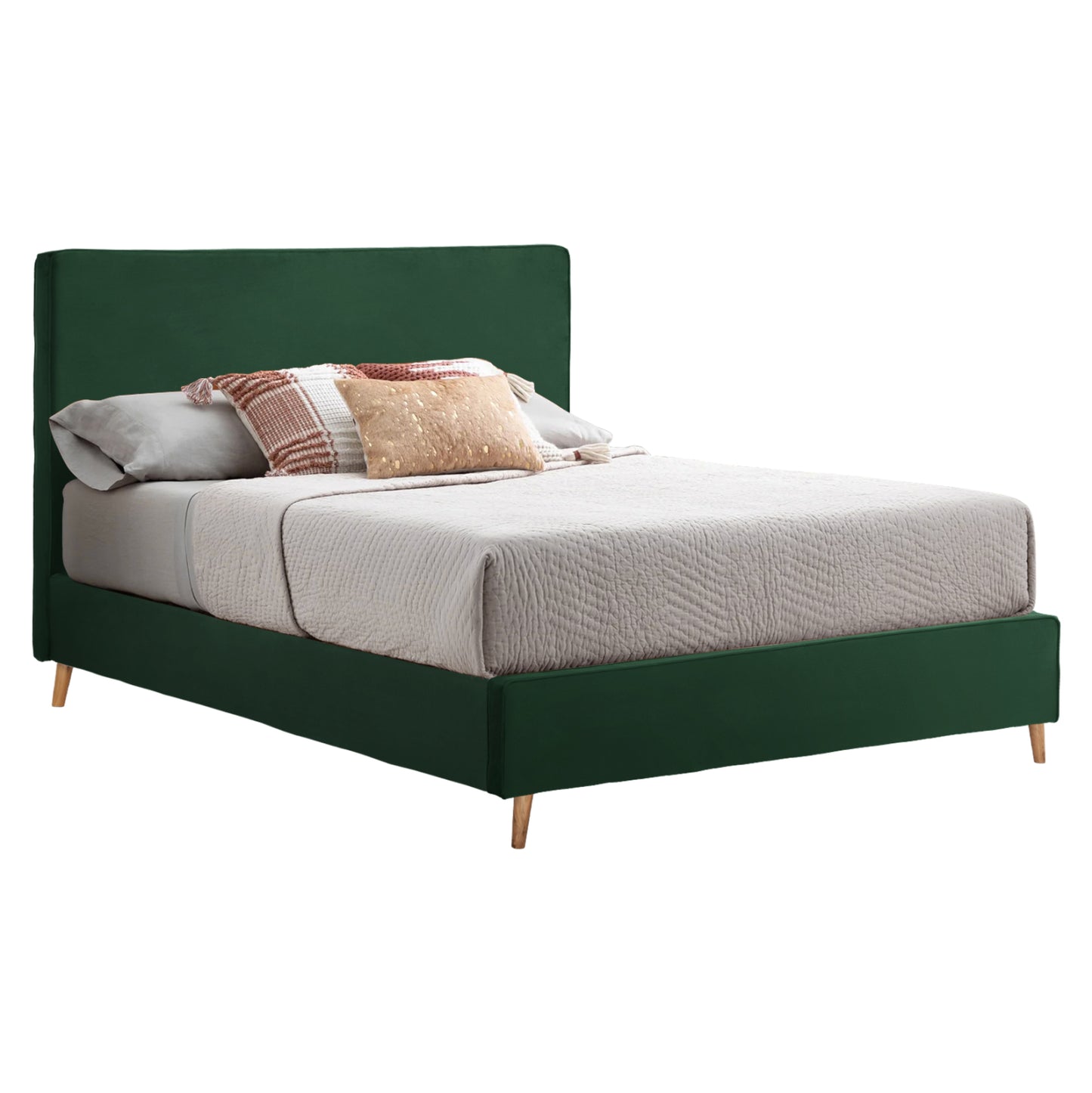 Bed Indra Hm662.13 Cypress Green Velvet For Mattress 160x200cm.