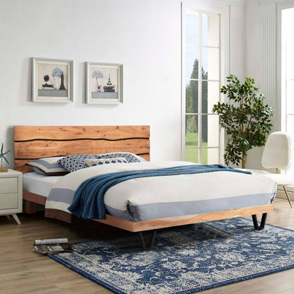 Bed Alicia Hm8359.11,metal And Solid Acacia Wood,160Χ200