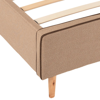 Bed Indra Fb9662.02 Beige Fabric Brown Rail For Mattress 160x200cm.
