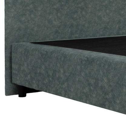 Hm651.27 Bed Malena, Nubuck-type Green Fabric, 90x200