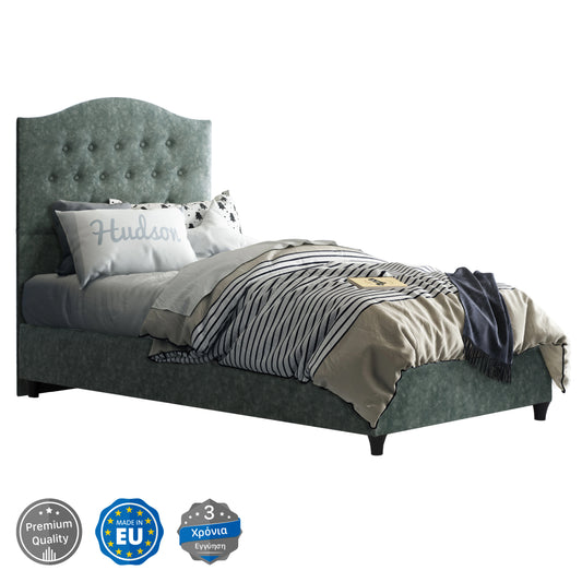 Hm651.27 Bed Malena, Nubuck-type Green Fabric, 90x200