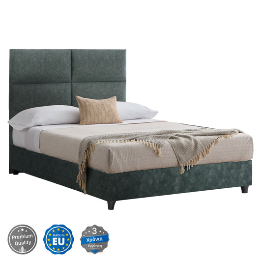 Bed Milo Hm646.27, Green Nubuck-type Fabric, 120x200cm