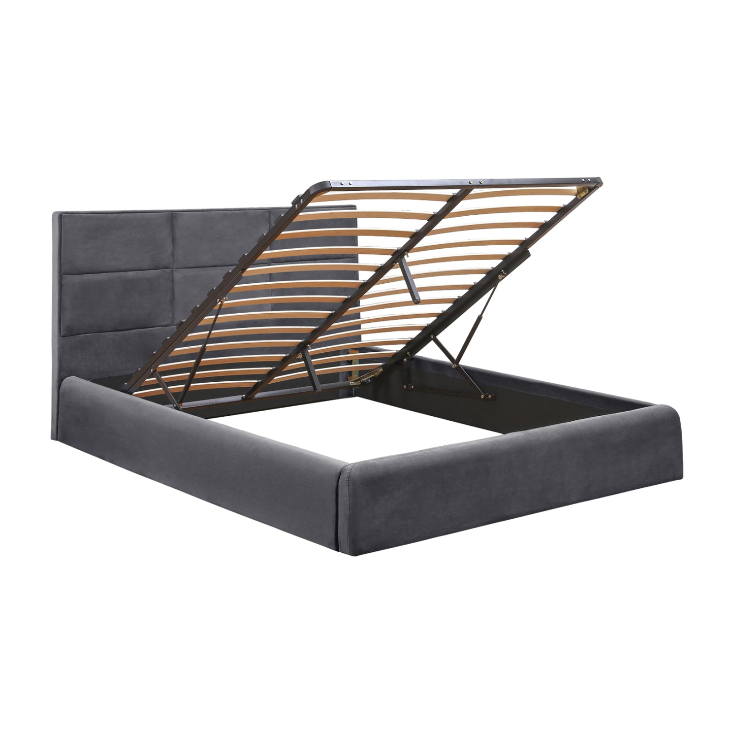 Bed Briley Velvet Grey With Storage Space 160x200 Cm Hm583.01