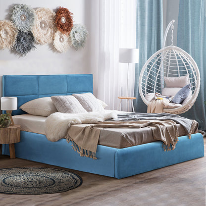 Bed Briley Velvet Royal Blue With Storage Space 160x200 Cm Hm583.18