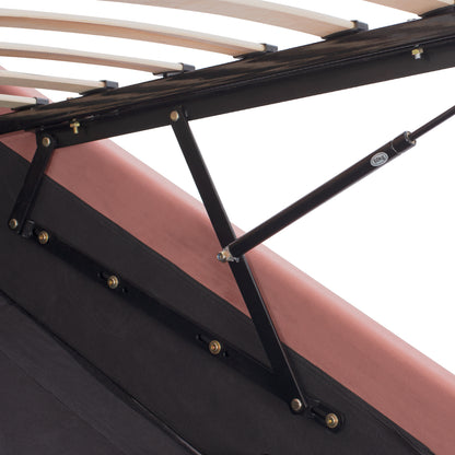 Bed Odelia Velvet Dusty Pink With Storage Hm581.02 185x212x113 Cm.