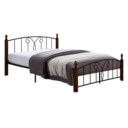 Double Bed Suzie Hm585 For Mattress 150x200cm, Metal-rubberwood