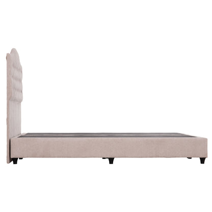 Bed Double Malena Hm638.32 Beige Fabric- For Mattress 150x200cm.