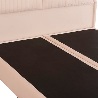 Double Bed Nestor Hm715 Beige Velvet For Mattress 160x200cm.