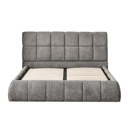 Double Bed Eddy Hm731.01 Grey Boucle & Storage Space--for Mattress 160x200cm.