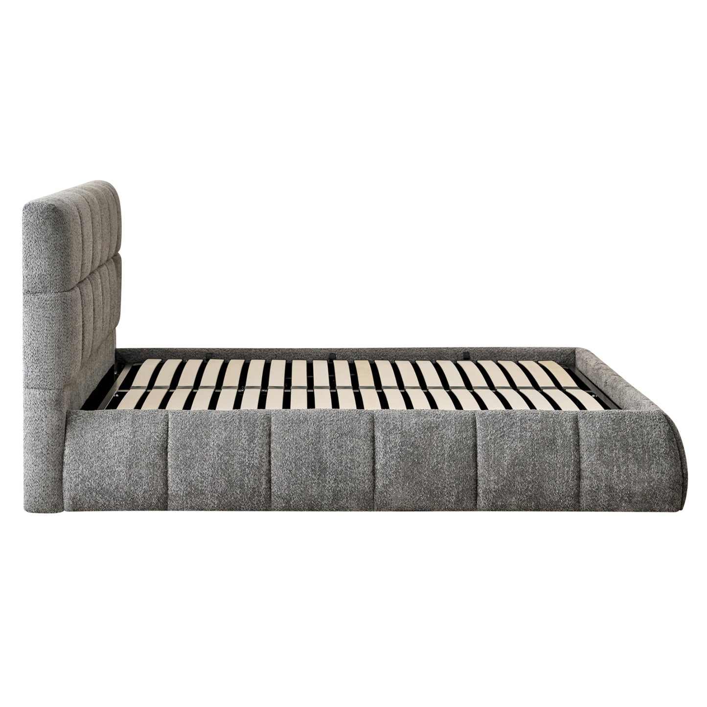 Double Bed Eddy Hm731.01 Grey Boucle & Storage Space--for Mattress 160x200cm.