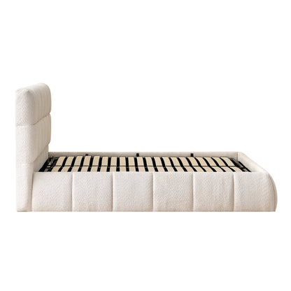 Double Bed Eddy Hm731.03 Beige Boucle & Storage Space--for Mattress 160x200cm.