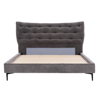 Double Bed Jill Hm737.01 Fabric In Grey--for Mattress 160x200cm