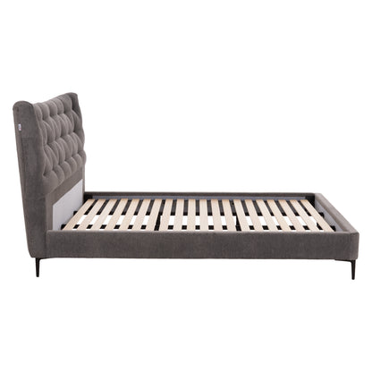 Double Bed Jill Hm737.01 Fabric In Grey--for Mattress 160x200cm