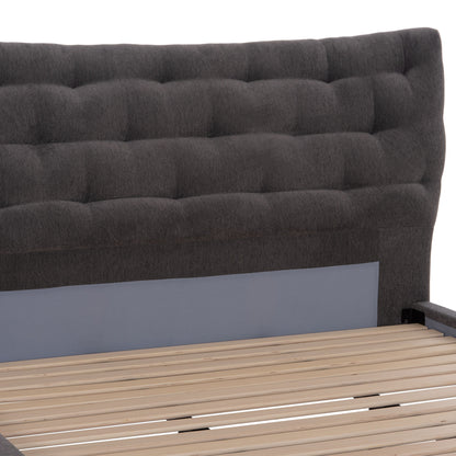 Double Bed Jill Hm737.01 Fabric In Grey--for Mattress 160x200cm