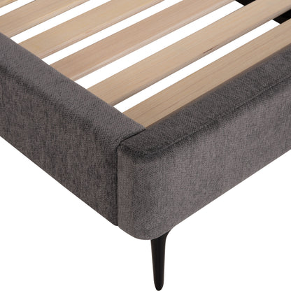 Double Bed Jill Hm737.01 Fabric In Grey--for Mattress 160x200cm