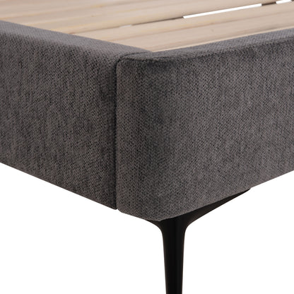 Double Bed Jill Hm737.01 Fabric In Grey--for Mattress 160x200cm