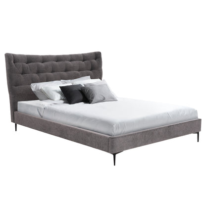 Double Bed Jill Hm737.01 Fabric In Grey--for Mattress 160x200cm