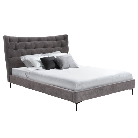 Double Bed Jill Hm737.01 Fabric In Grey--for Mattress 160x200cm