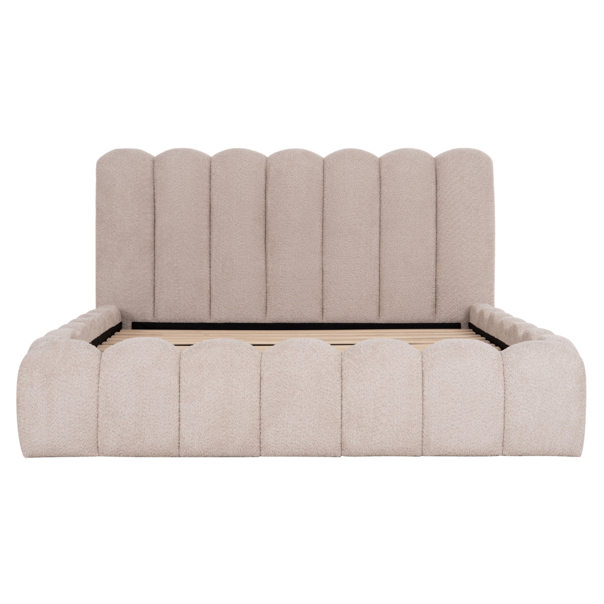 Double Bed Marius Hm759.03 Beige Chenille Fabric--for Mattress 160x200cm.